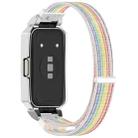 For Huawei Band 10 / 10 NFC / 9 / 9 NFC Watch Frame Integrated Nylon Loop Watch Band(Colorful+Silver) - 2