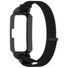 For Huawei Band 10 / 10 NFC / 9 / 9 NFC Watch Frame Integrated Nylon Loop Watch Band(Dark Black+Black) - 3