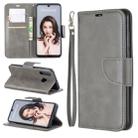 Retro Lambskin Texture Pure Color Horizontal Flip PU Leather Case for Huawei P30 Lite & Nove 4e, with Holder & Card Slots & Wallet & Lanyard(Grey) - 1