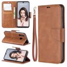 Retro Lambskin Texture Pure Color Horizontal Flip PU Leather Case for Huawei P30 Lite & Nove 4e, with Holder & Card Slots & Wallet & Lanyard(Brown) - 1