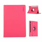 For Samsung Galaxy Tab S10 Ultra / S9 Ultra ENKAY 360 Degree Rotation Litchi Leather Smart Tablet Case(Rose Red) - 1