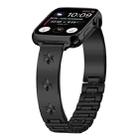 For Apple Watch 42mm / 41mm / 40mm / 38mm Snowflake Petals Bracelet Metal Watch Band(Black) - 1