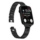 For Apple Watch 42mm / 41mm / 40mm / 38mm Snowflake Petals Bracelet Metal Watch Band(Black) - 2