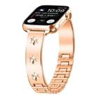 For Apple Watch 42mm / 41mm / 40mm / 38mm Snowflake Petals Bracelet Metal Watch Band(Rose Gold) - 1