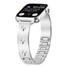 For Apple Watch 42mm / 41mm / 40mm / 38mm Snowflake Petals Bracelet Metal Watch Band(Silver) - 1