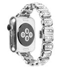 For Apple Watch 46mm / 49mm / 45mm / 44mm Small Square Diamonds Butterfly Buckle Watch Band(Silver) - 2