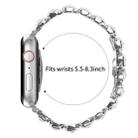 For Apple Watch 46mm / 49mm / 45mm / 44mm Small Square Diamonds Butterfly Buckle Watch Band(Silver) - 3