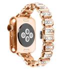 For Apple Watch 42mm / 41mm / 40mm / 38mm Small Square Diamonds Butterfly Buckle Watch Band(Rose Gold) - 2