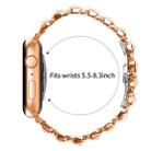 For Apple Watch 42mm / 41mm / 40mm / 38mm Small Square Diamonds Butterfly Buckle Watch Band(Rose Gold) - 3