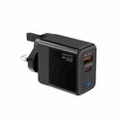 PD41 GaN PD 45W + USB Charger with USB-C to USB-C / 8 Pin Data Cable for iPhone, UK Plug(Black) - 2
