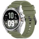 For Ticwatch Atlas Black Steel Buckle Silicone Watch Band(Green) - 1