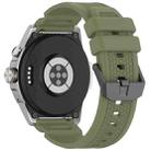 For Ticwatch Atlas Black Steel Buckle Silicone Watch Band(Green) - 2