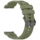 For Ticwatch Atlas Black Steel Buckle Silicone Watch Band(Green) - 3