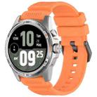 For Ticwatch Atlas Black Steel Buckle Silicone Watch Band(Orange) - 1