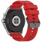 For Ticwatch Atlas Black Steel Buckle Silicone Watch Band(Red) - 2