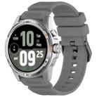 For Ticwatch Atlas Black Steel Buckle Silicone Watch Band(Gray) - 1