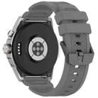 For Ticwatch Atlas Black Steel Buckle Silicone Watch Band(Gray) - 2