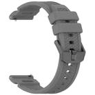 For Ticwatch Atlas Black Steel Buckle Silicone Watch Band(Gray) - 3