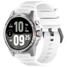 For Ticwatch Atlas Black Steel Buckle Silicone Watch Band(White) - 1