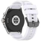 For Ticwatch Atlas Black Steel Buckle Silicone Watch Band(White) - 2