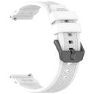For Ticwatch Atlas Black Steel Buckle Silicone Watch Band(White) - 3