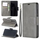 Retro Lambskin Texture Pure Color Horizontal Flip PU Leather Case for Huawei P30, with Holder & Card Slots & Wallet & Lanyard(Grey) - 1