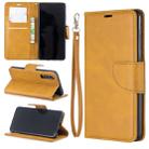 Retro Lambskin Texture Pure Color Horizontal Flip PU Leather Case for Huawei P30, with Holder & Card Slots & Wallet & Lanyard(Yellow) - 1