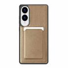 For Samsung Galaxy S25 Edge 5G Pindun MagSafe Card Slot Leather Back Phone case(Desert Gold) - 1