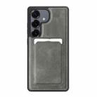 For Samsung Galaxy S25+ 5G Pindun MagSafe Card Slot Leather Back Phone case(Gray) - 1