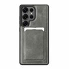 For Samsung Galaxy S25 Ultra 5G Pindun MagSafe Card Slot Leather Back Phone case(Gray) - 1