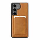 For Samsung Galaxy S24 FE 5G Pindun MagSafe Card Slot Leather Back Phone case(Brown) - 1