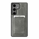 For Samsung Galaxy S24 FE 5G Pindun MagSafe Card Slot Leather Back Phone case(Gray) - 1