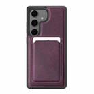 For Samsung Galaxy S24 FE 5G Pindun MagSafe Card Slot Leather Back Phone case(Purple) - 1