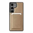 For Samsung Galaxy S24 5G Pindun MagSafe Card Slot Leather Back Phone case(Desert Gold) - 1