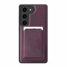 For Samsung Galaxy S23 5G Pindun MagSafe Card Slot Leather Back Phone case(Purple) - 1