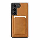 For Samsung Galaxy S22+ 5G Pindun MagSafe Card Slot Leather Back Phone case(Brown) - 1
