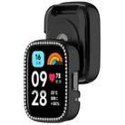 For Redmi Watch 3 / Watch 3 Lite Single Row Diamond Half Coverage Hollow PC Watch Protective Case(Black) - 3