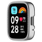 For Redmi Watch 3 / Watch 3 Lite Single Row Diamond Half Coverage Hollow PC Watch Protective Case(Silver) - 2