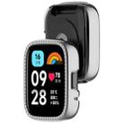 For Redmi Watch 3 / Watch 3 Lite Single Row Diamond Half Coverage Hollow PC Watch Protective Case(Silver) - 3