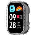 For Redmi Watch 3 / Watch 3 Lite Single Row Diamond Half Coverage Hollow PC Watch Protective Case(Transparent) - 2