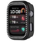 For Huawei Watch D2 Single Row Diamond Half Coverage Hollow PC Watch Protective Case(Black) - 2