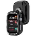 For Huawei Watch D2 Single Row Diamond Half Coverage Hollow PC Watch Protective Case(Black) - 3