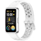 For Huawei Band 10 / 9 / 8 Metal Head Round Hole Nail Button Silicone Watch Band(White) - 1