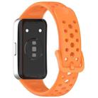 For Huawei Band 10 / 9 / 8 Metal Head Round Hole Nail Button Silicone Watch Band(Orange) - 2