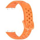 For Huawei Band 10 / 9 / 8 Metal Head Round Hole Nail Button Silicone Watch Band(Orange) - 3