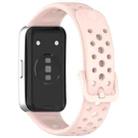 For Huawei Band 10 / 9 / 8 Metal Head Round Hole Nail Button Silicone Watch Band(Pink) - 2