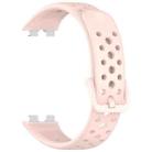 For Huawei Band 10 / 9 / 8 Metal Head Round Hole Nail Button Silicone Watch Band(Pink) - 3