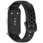 For Huawei Band 10 / 9 / 8 Metal Head Round Hole Nail Button Silicone Watch Band(Black) - 2