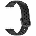 For Huawei Band 10 / 9 / 8 Metal Head Round Hole Nail Button Silicone Watch Band(Black) - 3