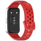 For Huawei Band 10 / 9 / 8 Metal Head Round Hole Nail Button Silicone Watch Band(Red) - 2